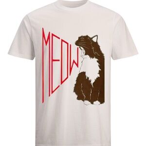 Cat Graphic Tee with MEOW Graphic